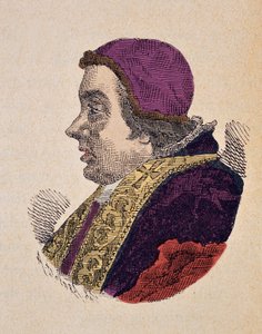 Portrét papeže Klementa XIII (Clemente nebo Clemens) (1758-1769), 1898 (rytina s pozdějším kolorováním) od Italian School